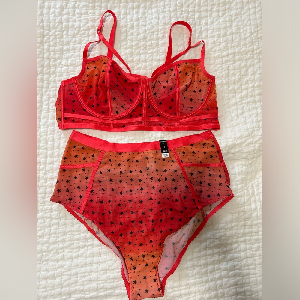 NWT Torrid Berry Stars Bra + Panties (set)